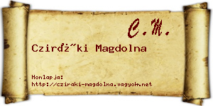 Cziráki Magdolna névjegykártya